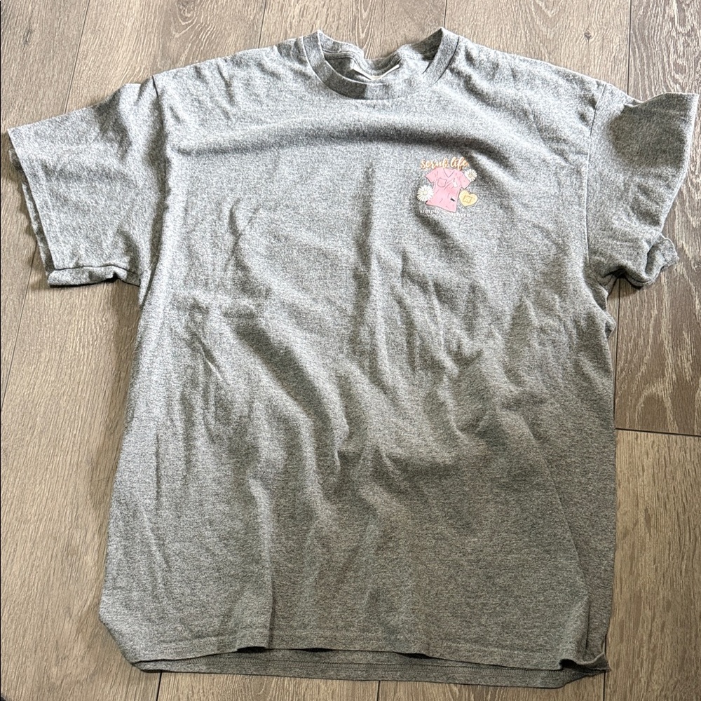 Simply Southern Gray Tee with Pink Elephant Accent